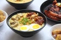 Freshly cooked Filipino food called Lugaw or rice porridge or congee