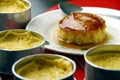 Photo of freshly cooked Leche Flan on a table Royalty Free Stock Photo