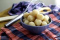 Milk and potato candy balls or Pastillas de patatas Royalty Free Stock Photo