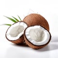 photo of freshy coconuts, white background Royalty Free Stock Photo