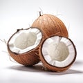 photo of freshy coconuts, white background Royalty Free Stock Photo