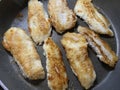 Fried Seabass Fillets in the Frying Pan