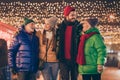 Photo of full family four members meeting embrace spend noel weekend together after long parting newyear miracle buy Royalty Free Stock Photo