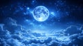 Photo full moon in night sky beautiful galaxies background Royalty Free Stock Photo