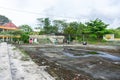 photo of a futsal field that has been unused due to the economic crisis in Tanjungpinang city Royalty Free Stock Photo