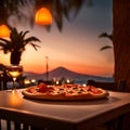 pizza at sunset in Naples