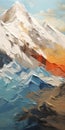 Vibrant Impasto Glacier Painting With Textured Detail And Warm Color Palettes Royalty Free Stock Photo