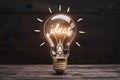 Photo Glowing light bulb concept creativity and new ideas photo, symbolizing innovation and inspiration Royalty Free Stock Photo