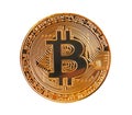 Bitcoin digital cryptocurrency gold coin Royalty Free Stock Photo