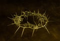 Photo of gold crown of thorns on brown grunge background Royalty Free Stock Photo