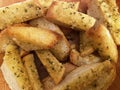 Golden Butter Garlic Bread Appetizer Close up