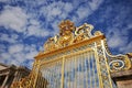 The golden gate of the palace of Versailles in Paris, France Royalty Free Stock Photo