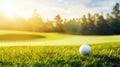 Photo of a golf ball on a vibrant green golf course Royalty Free Stock Photo