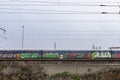 Photo of graffiti painted on train wagon in Vienna, Austria