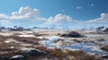 Arctic Tundra: A Delicately Rendered Landscape In Maya