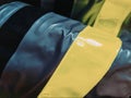 Photo of gray, black, yellow cloth background with glass effect Royalty Free Stock Photo