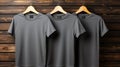 Photo gray tshirts with copy space mockup