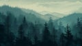 Atmospheric Cabincore: Moody Landscapes Of Tall Trees And Mountains