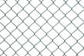 Photo green wire mesh, metal fence. Isolated, white background. Royalty Free Stock Photo