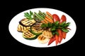 Photo of grilled vegetables on a white plate Royalty Free Stock Photo