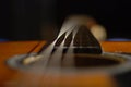 Photo of the Guitar Strings. Closeup. Music.