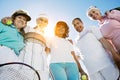 Happy Couples on the Tennis Court