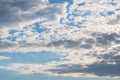 Photo of high blue sky with spindrift clouds background