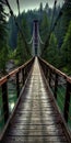 A Majestic Suspension Bridge In The Mountains