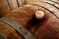 Photo of historical wine barrels rubber cork Royalty Free Stock Photo