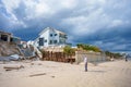 Photo of homes destroyed by Hurricane Nicole huge waves and storm surge