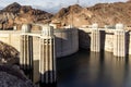 Photo of the Hoover Dam, located in the course of the Colorado River. Royalty Free Stock Photo