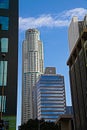 Photo of Hope Street with condominiums and office buildings in downtown Los Angeles