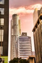 Photo of Hope Street with condominiums and office buildings in downtown Los Angeles