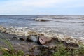 Picturesque, large lake with waves for summer holidays