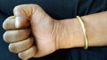 Photo of human hand make punch