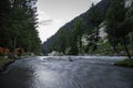 Photo of hydrology inside the green valley nature view with copy space for your text