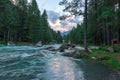 Photo of hydrology inside the green valley nature view with copy space for your text