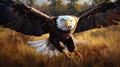 Realistic Eagle In Flight: Detailed Zbrush Rendering In Golden Light