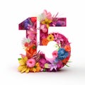 Number Fifteen: Photobashed Floral Composition With Distinctive Typography