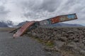 Iceland twisted steel girder remaining from a bridge Landscape - Europe