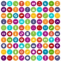 100 photo icons set color Royalty Free Stock Photo