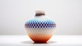 Colorful Illusory Gradient Vase On White Surface