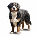 Realistic Bernese Mountain Dog Illustration With Detailed Character Design Royalty Free Stock Photo