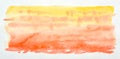 a photo image of abstract orange and yellow watercolor on paper, hand paint of orange and yellow watercolor gradient