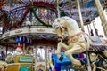 Fair carousel, Photo image a Beautiful panoramic view of Paris Metropolitan City Royalty Free Stock Photo