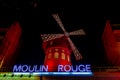 Moulin rouge at night, Photo image a Beautiful panoramic view of Paris Metropolitan City