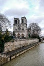 Notre Dame de paris Church cathedral, Photo image a Beautiful panoramic view of Paris Metropolitan City Royalty Free Stock Photo