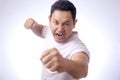 Angry Asian Man Expression Ready to Fight Royalty Free Stock Photo