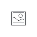 Photo image, photography file, picture gallery thin line icon. Linear vector symbol Royalty Free Stock Photo