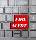 fire alert red sign icon computer communications typing keyboard keys cell phone Royalty Free Stock Photo